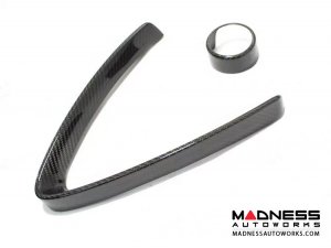 Alfa Romeo Stelvio Front V Shield Grill Frame + Emblem Frame Kit - Carbon Fiber 